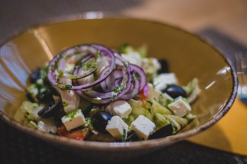 Mediterranean Salad with olives and feta at Marcos